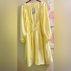 H&M Sunny Yellow Plus Size Swim Cover-Up Dress     SIZE XXL    *NWT*